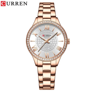 CURREN 9084 RoseGold Stainless Steel Analog Watch For Women - White & RoseGold