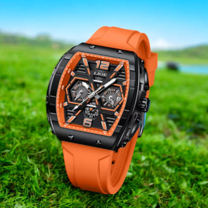 LG98K LIGE 89108 Black Sports Chronograph Watch For Men - Image 4