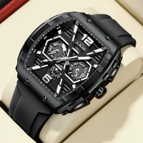 LG98K LIGE 89108 Black Sports Chronograph Watch For Men.