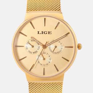 LIGE 9868 Mesh Belt Watch for Men - Image 3