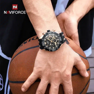 NV143 NAVIFORCE 8019T Silicone Strap Military Sport Chronograph Watch - Image 2