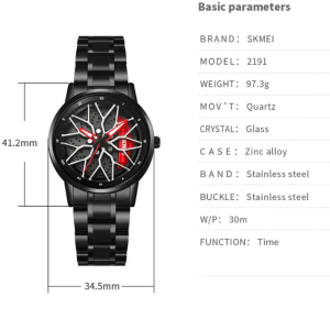 SK87 SKMEI 2191 Rotation Wheel Creative Fashion Watch For Men - Image 2