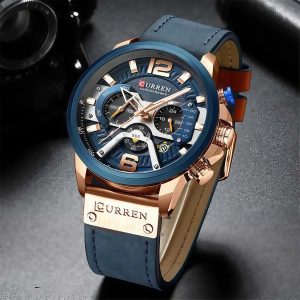 CURREN 8329 Leather Chronograph Wristwatch for Men - Image 2