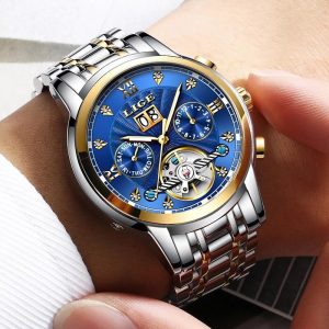 LIGE Men luxury Automatic Mechanical Watch - Image 2