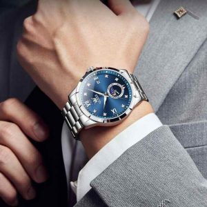 OLEVS 2956 Man’s Watch Silver Blue - Image 2