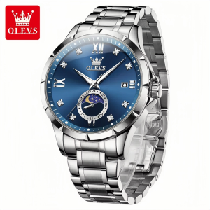 OLEVS 2956 Man’s Watch Silver Blue - Image 3