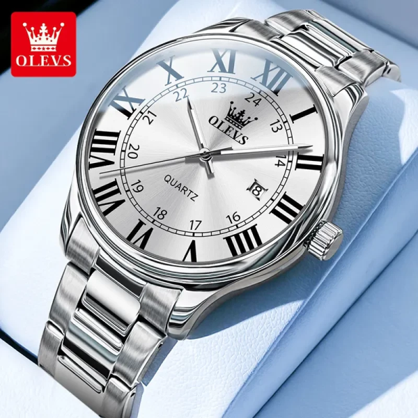 Olevs Fashion 2911 Date Display Silver-tone Men's Watch