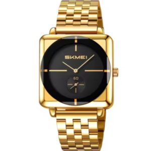 SKMEI 2413 Men’s Top Brand Quartz Watch Golden Dial Black - Image 3