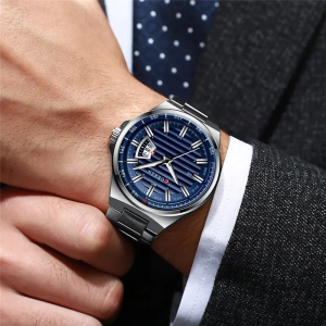 Curren Blue Dial Silver-tone Stainless Steel Men's Watch | 8375 - Image 2