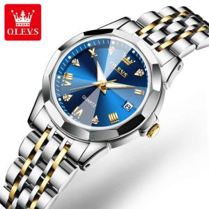 OLEVS 9931 Women Watch Silver Gold Blue