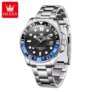 OLEVS 3610 OEM Custom Luxury Watch Silver Blue Black - Image 4