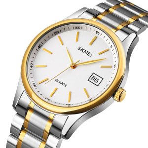 SKMEI Fashion Couple Watches Men Women Gift Set Stainless Steel Clock Fashion His Her Waterproof Quartz Wrist Watches 1692 1693 - Image 6