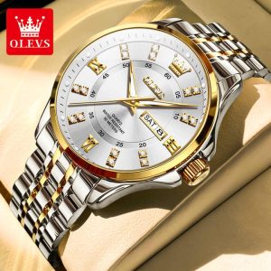 Original OLEVS 3620 Man’s Watch Silver Gold. - Image 2