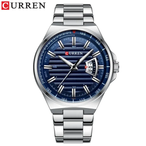 Curren Blue Dial Silver-tone Stainless Steel Men's Watch | 8375 - Image 3
