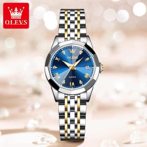 OLEVS 9931 Women Watch Silver Gold Blue - Image 3