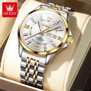 Original OLEVS 3620 Man’s Watch Silver Gold. - Image 3