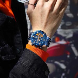 Curren 8402 – Fashion Casual Watch Blue - Image 4
