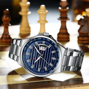 Curren Blue Dial Silver-tone Stainless Steel Men's Watch | 8375 - Image 4