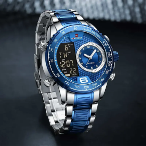 Naviforce NF9199 Dual-time Blue Dial Men's Watch - Image 1