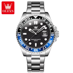 OLEVS 3610 OEM Custom Luxury Watch Silver Blue Black - Image 3