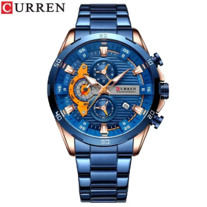 Curren 8402 – Fashion Casual Watch Blue - Image 3