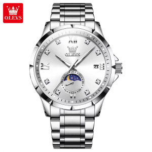 OLEVS 2956 Man’s Watch Silver White - Image 3