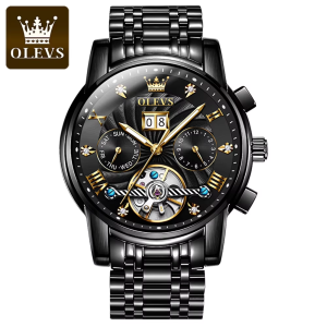 Olevs 9910 Fashion Genuine Stainless Steel Mechanical Watch - Image 5
