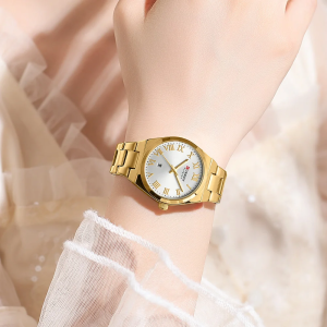 Curren 9095 CH For Women – Gold White - Image 4