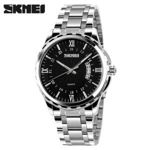 Skmei 9069 Men's Quartz Watch Black Sliver