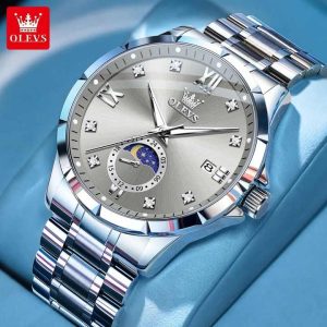 OLEVS 2956 Man’s Watch Silver Gray