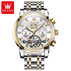 Olevs 9910 Fashion Genuine Stainless Steel Mechanical Watch - Image 6