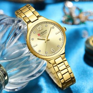CURREN 9105 Casual Watches for Women Stainless Steel Full Gold. - Image 2