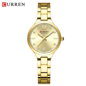 CURREN 9105 Casual Watches for Women Stainless Steel Full Gold.