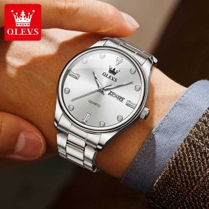 Original OLEVS 3621 Man’s Watch Silver White - Image 2