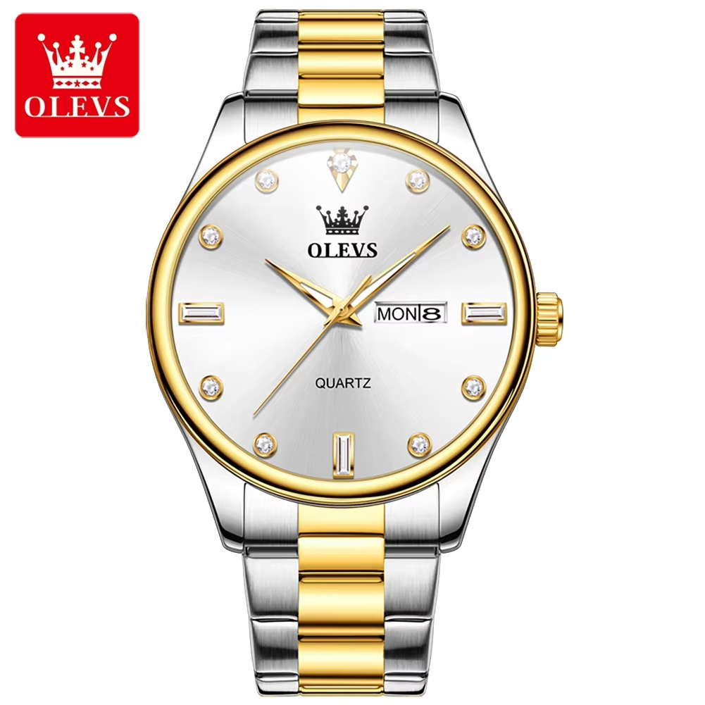 Original OLEVS 3621 Man’s Watch Silver White Gold