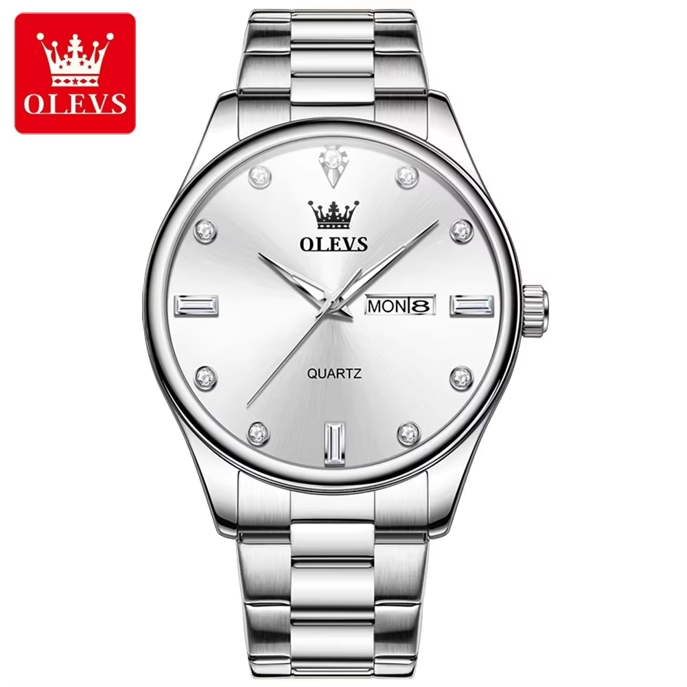 Original OLEVS 3621 Man’s Watch Silver White