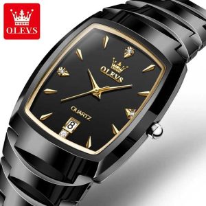 OLEVS 7006 Original Quartz Wristwatch Waterproof for Ladies Full Black. - Image 3
