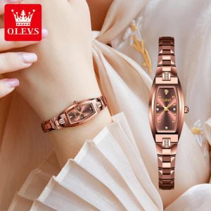 Olevs 5501 Ladies Rose Gold Wrist Watch Waterproof - Image 4