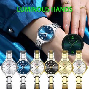 CURREN 9105 Casual Watches for Women Stainless Steel Silver White. - Image 2