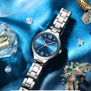 CURREN 9105 Casual Watches for Women Stainless Steel Silver Blue. - Image 3