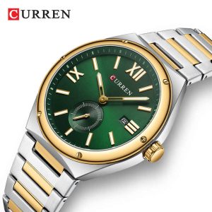 CURREN 8471 Fashion Casual Wrist Watch Silver Gold Green. - Image 2