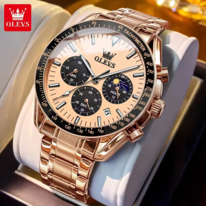 OLEVS 3618 Multifunctional Chronograph Watch Yellow. - Image 2