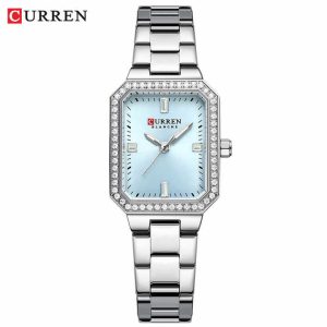 CURREN New Ladies Watch 9102 Classic Luxury Stainless Steel Bracelet Diamond Silver Blue. - Image 2
