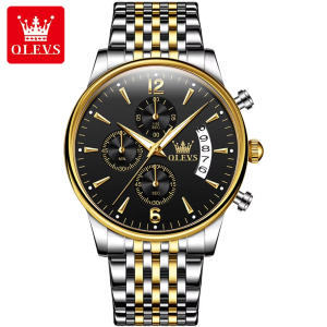 Olevs 2867 Watch For Male Stainless Steel Waterproof Silver Gold Black. - Image 1
