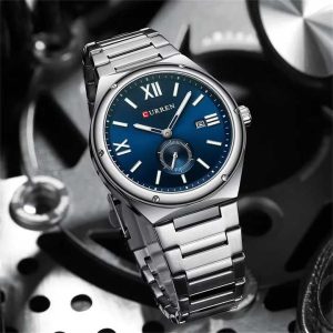CURREN 8471 Fashion Casual Wrist Watch Silver Blue. - Image 2