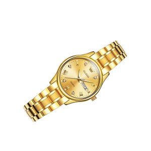 OLEVS 5563 -Stainless Steel Analog Wrist Watch For Women - Full Gold - Image 4