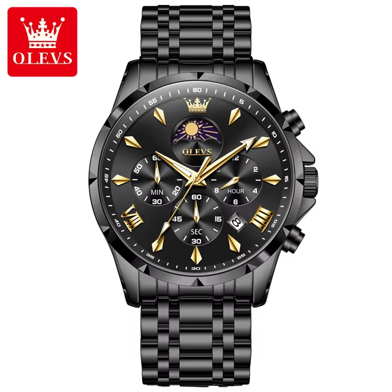 OLEVS 3653 Men Watch Full Black