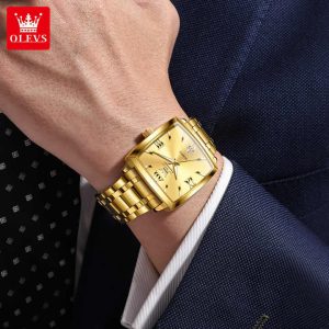 OLEVS 2969 Waterproof Chronometer Date Display Business Hand Watch Full Gold. - Image 4