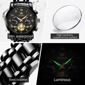 OLEVS 2859 Original Watch For Men Black. - Image 5