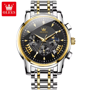 OLEVS 2892 Classic Fashion Chronograph WristWatch Waterproof Gold Black. - Image 5